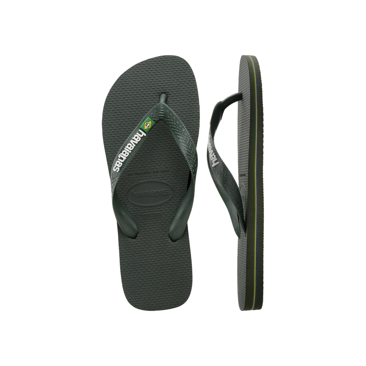 Havaianas Brasil Logo — Green Olive/Green Olive