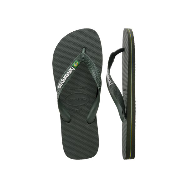 Havaianas Brasil Logo — Green Olive/Green Olive