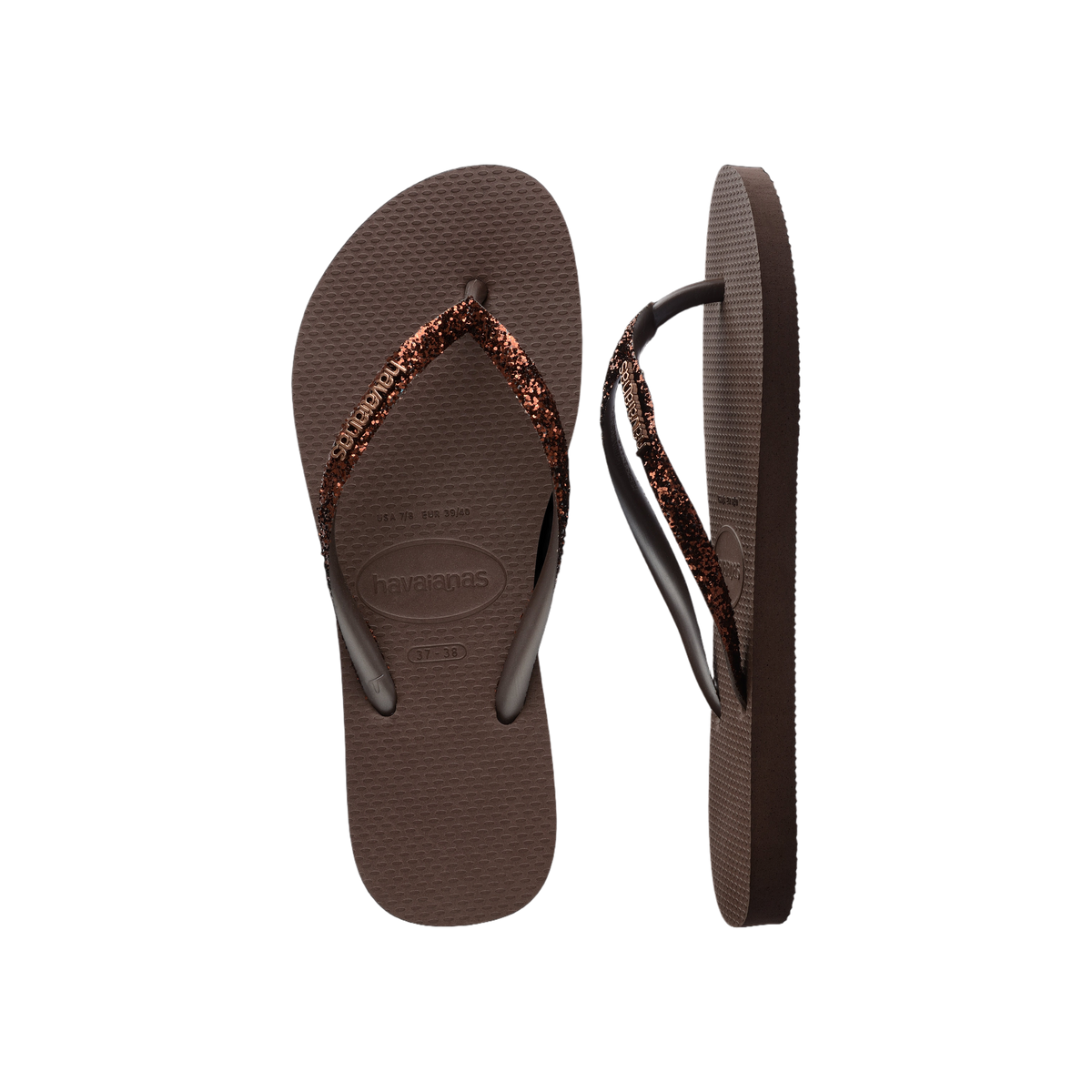 Havaianas Slim Glitter II  — Dark Brown