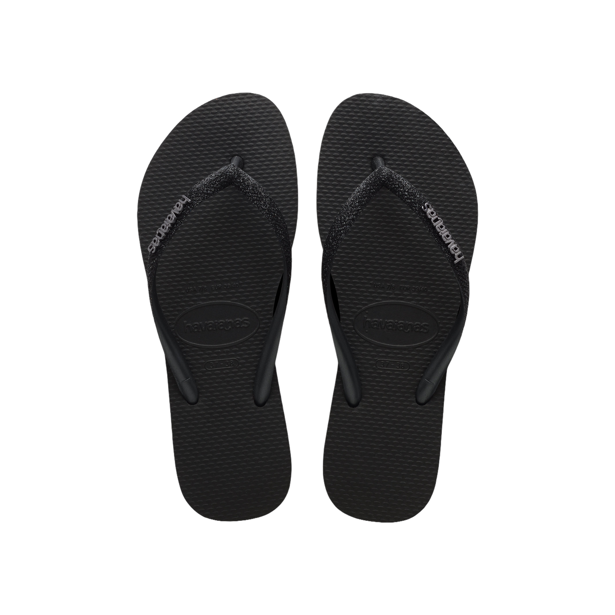 Havaianas Slim Glitter II  — Black/Black