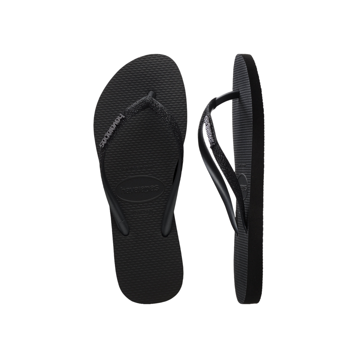 Havaianas Slim Glitter II  — Black/Black