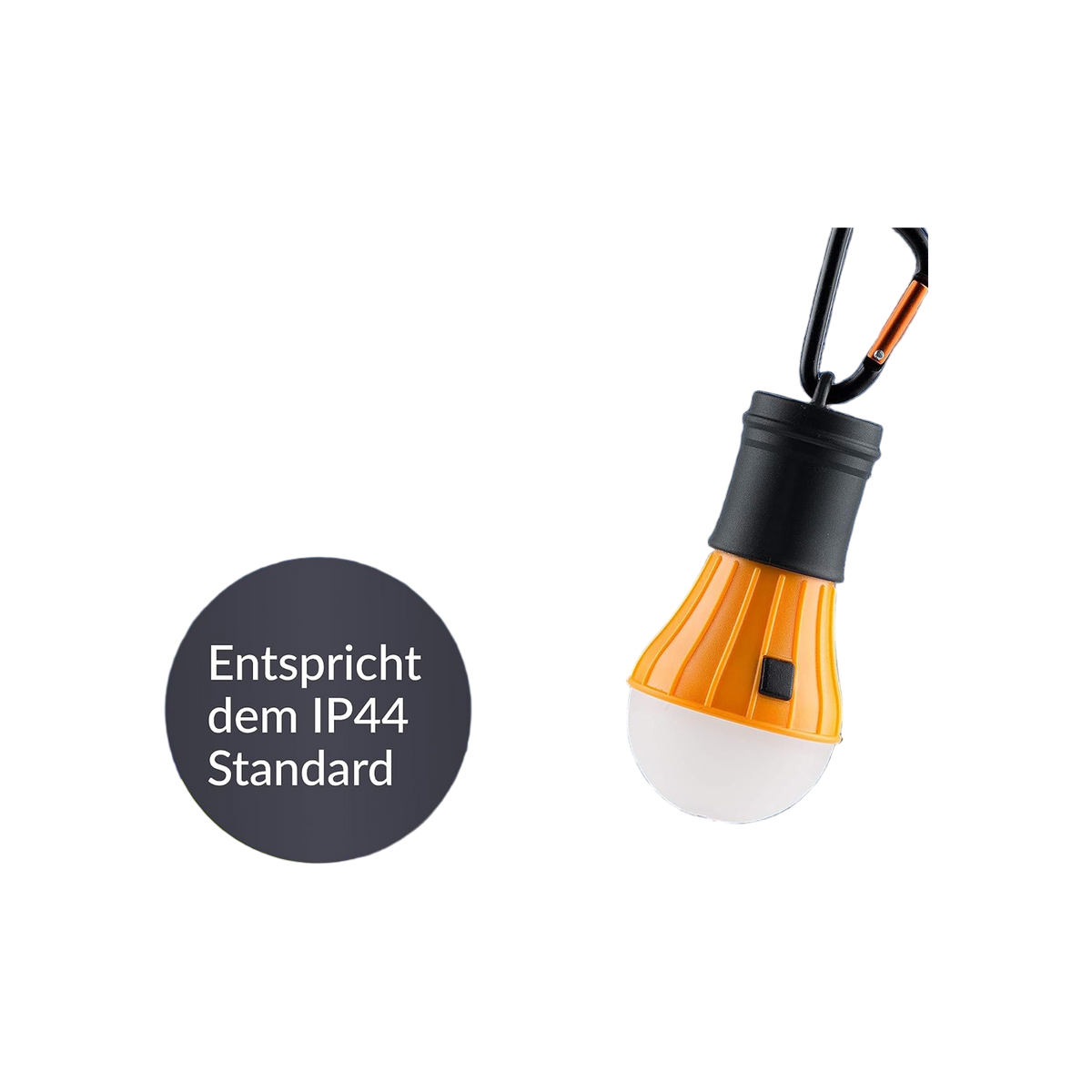 Munkees LED Tent Light with Carabiner Orange
