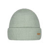 Barts Witzia Beanie mintgroene geribbelde muts met omgeslagen rand en leren label