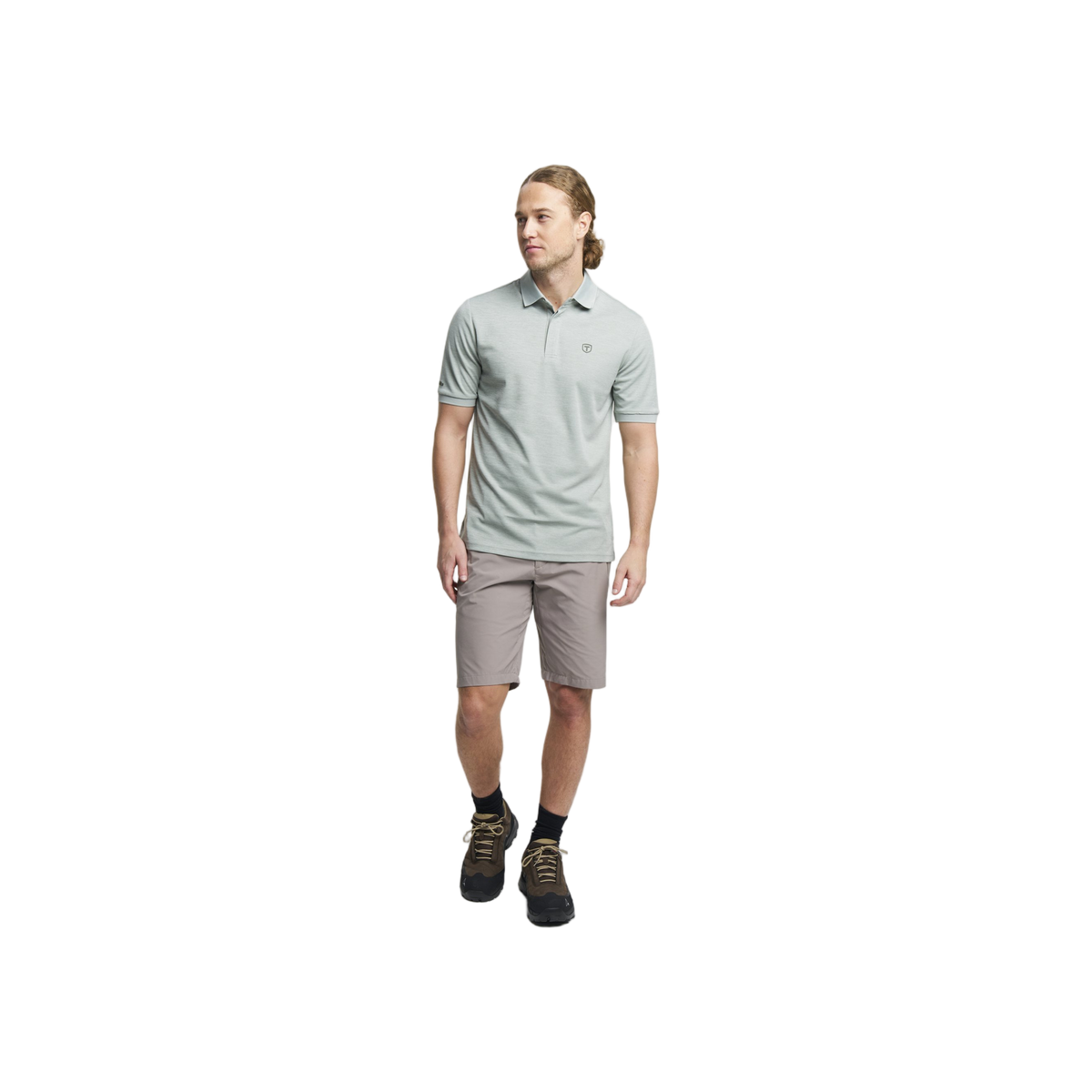 Tenson Txlite Melange Polo Men — Grey Green