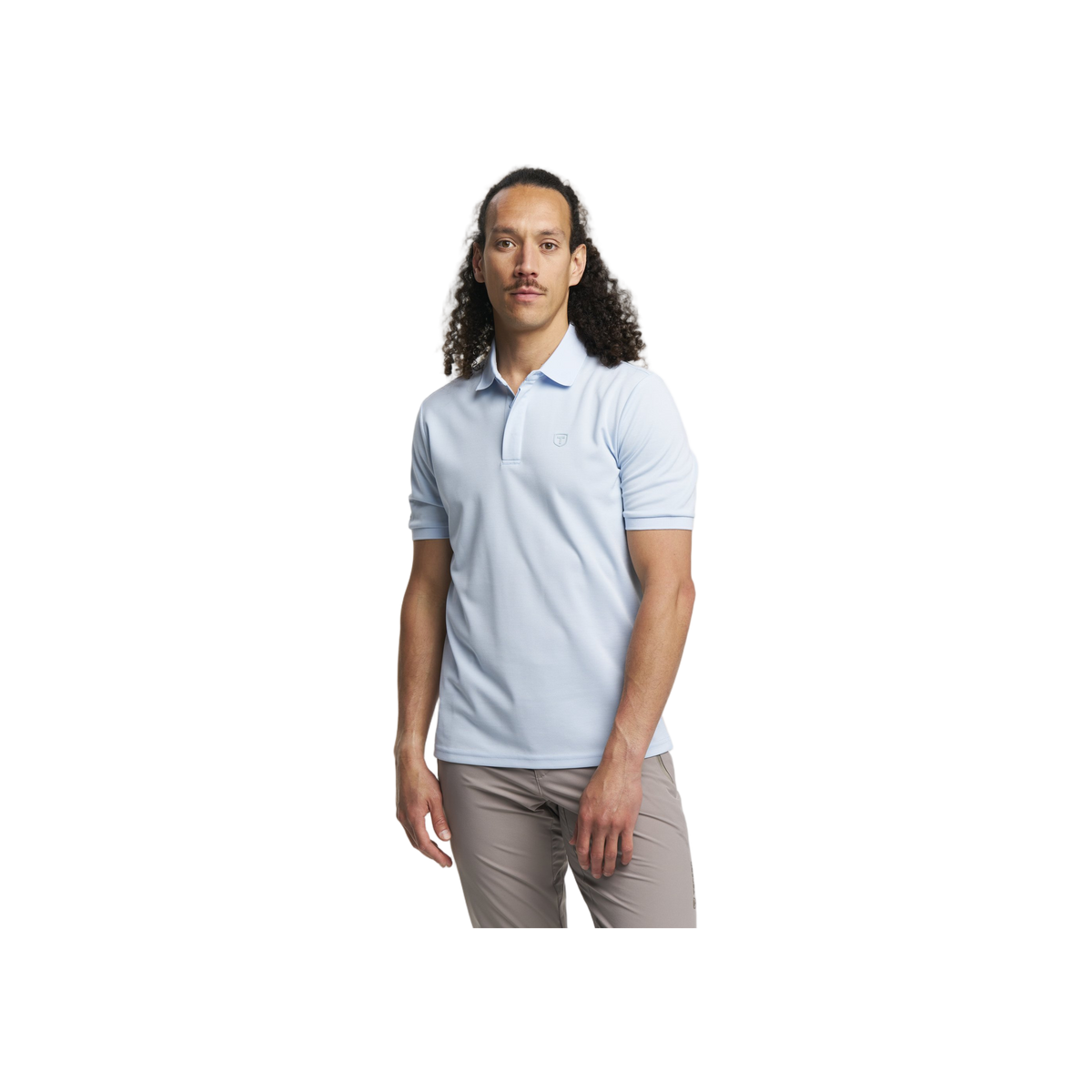 Tenson Txlite Melange Polo Men — Light Blue