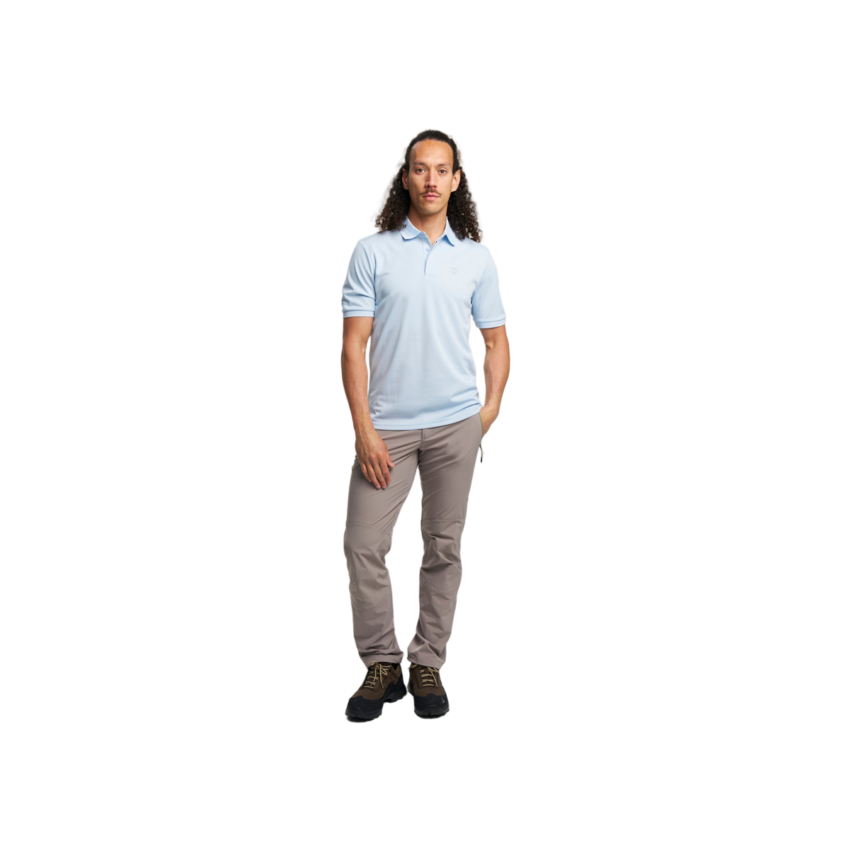 Tenson Txlite Melange Polo Men — Light Blue