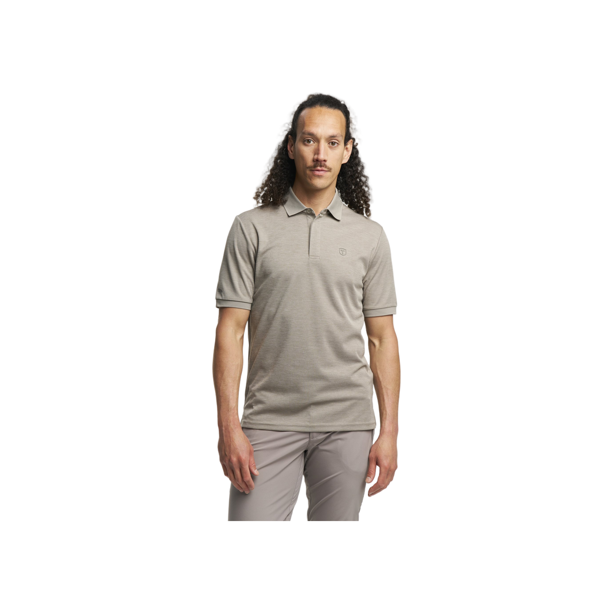 Tenson Txlite Melange Polo Men — Taupe