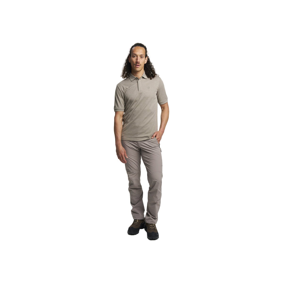 Tenson Txlite Melange Polo Men — Taupe