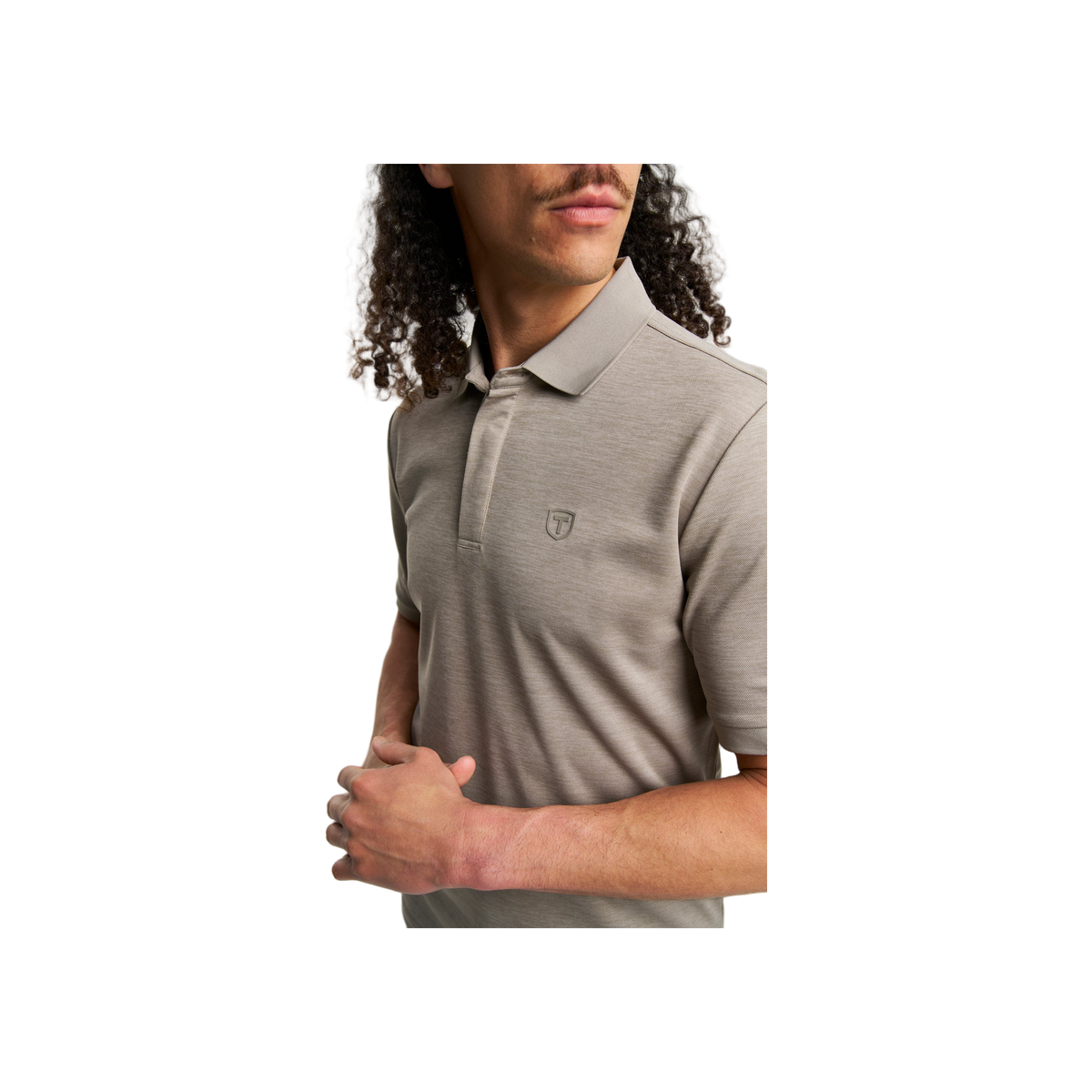 Tenson Txlite Melange Polo Men — Taupe