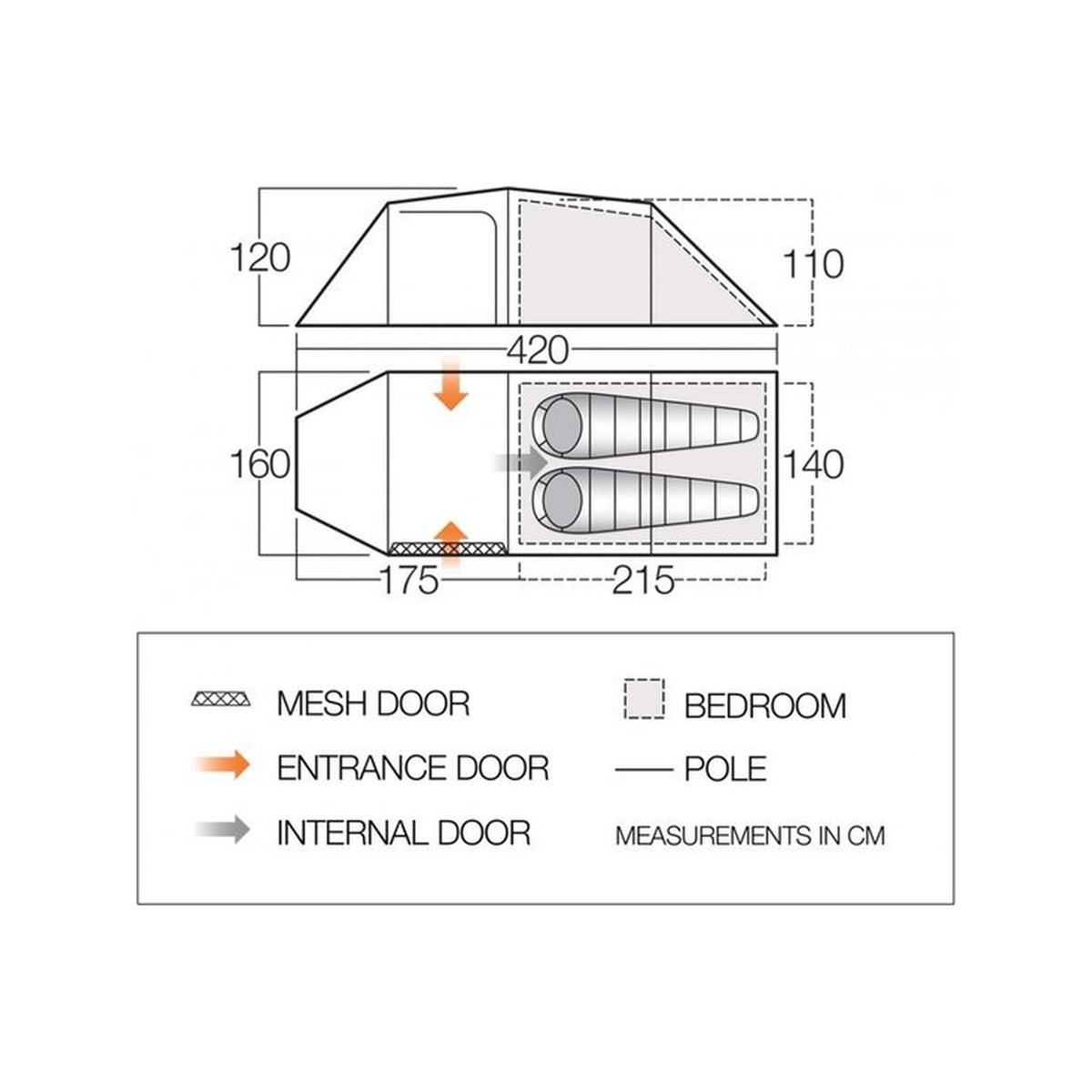 Vango Omega 250 Binnentent 2 Persoons