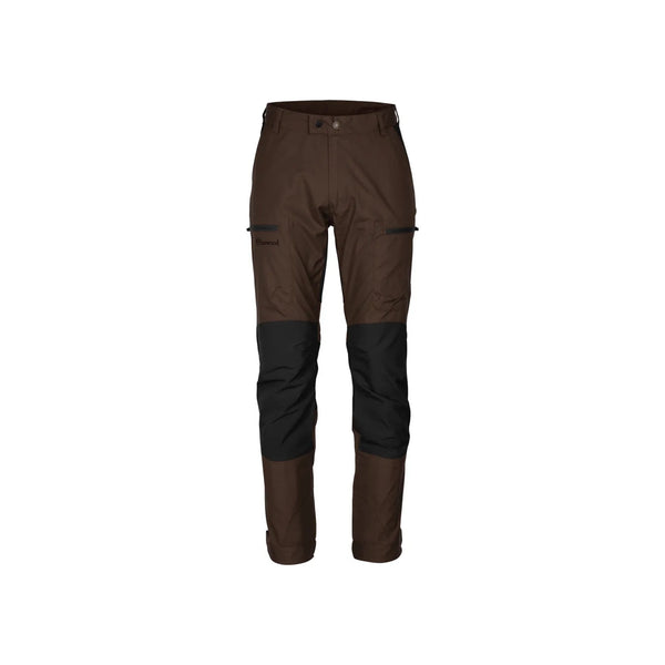 Bruine outdoor broek met zwarte knieversteviging voor heren - wandelbroek met zakken