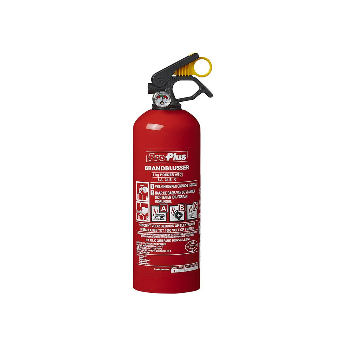 Brandblusser 1kg ABC poeder NL + manometer