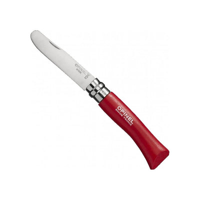 Opinel No. 12 Explore mes met rood handvat en roestvrijstalen lemmet - outdoor zakmes