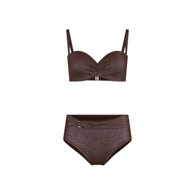 Pastunette Bandeau bikini — Dark Brown