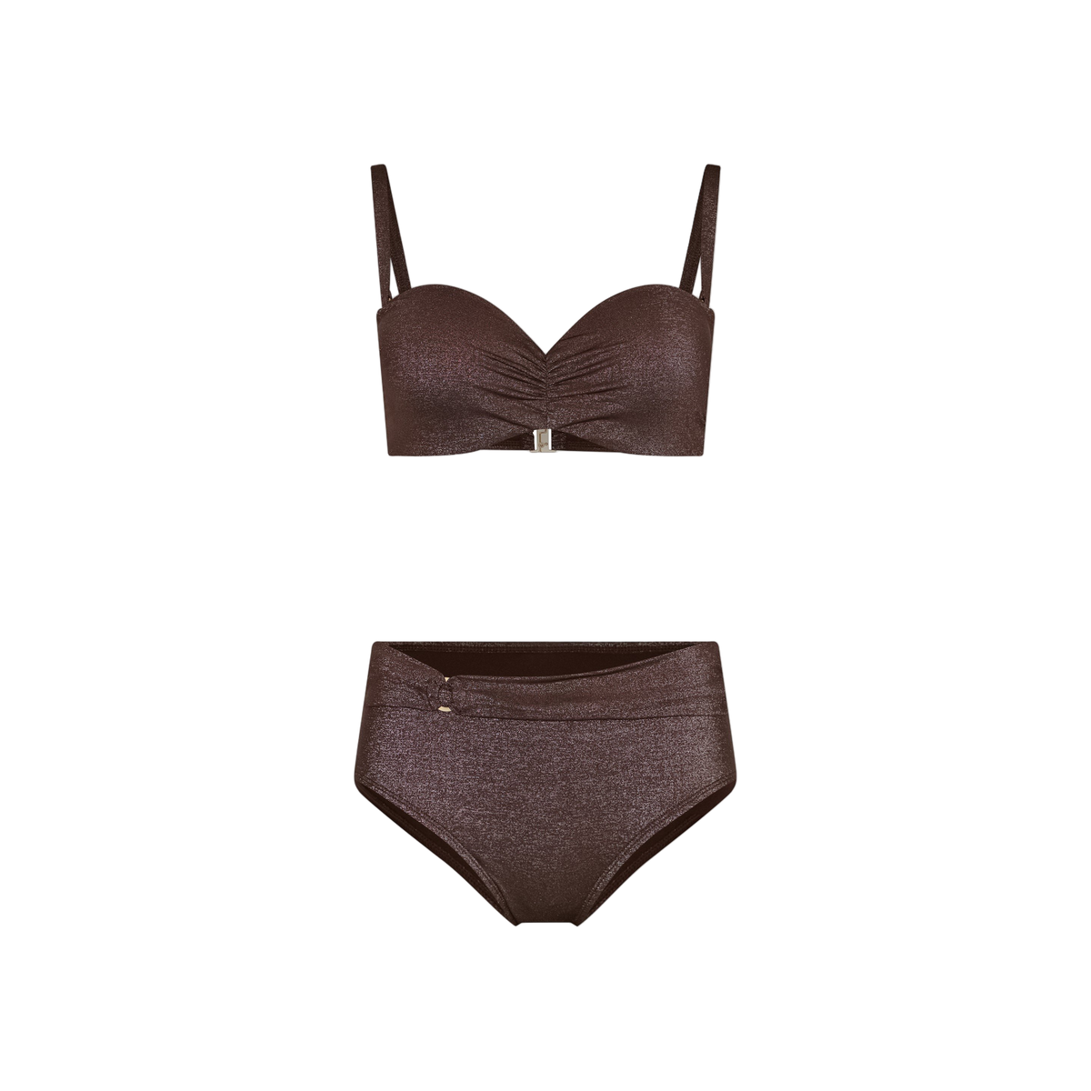 Pastunette Bandeau bikini — Dark Brown