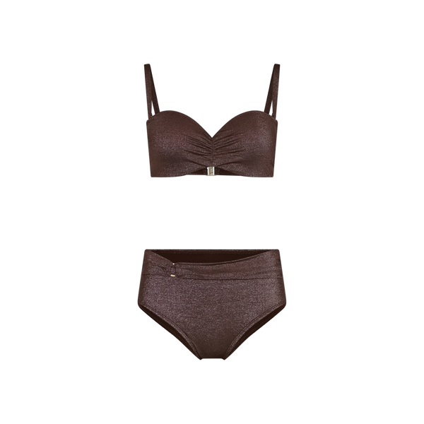 Pastunette Bandeau bikini — Dark Brown