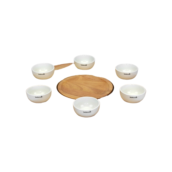 Barbecook Joya draaitafel uit rubberhout met 6 kommetjes Ø 48cm