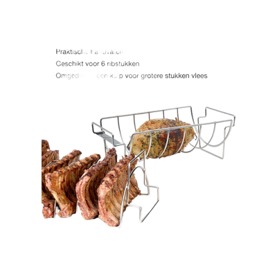Barbecook vlees- en ribrek uit rvs