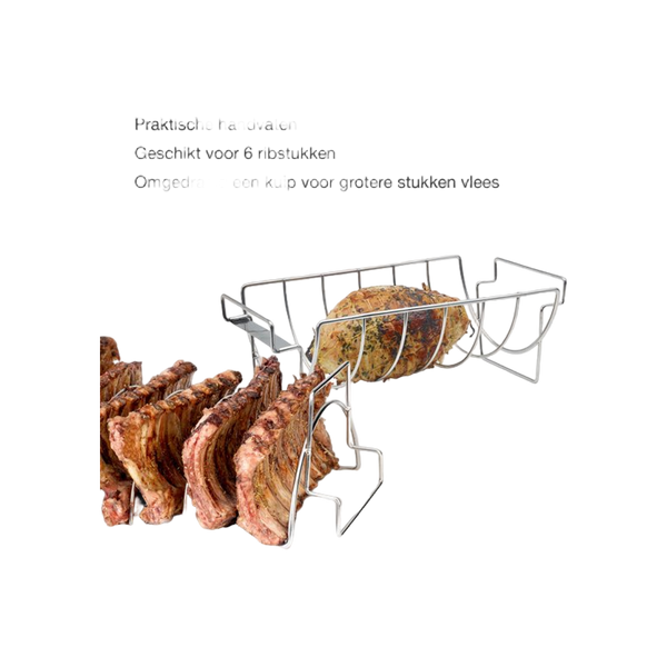 Barbecook vlees- en ribrek uit rvs
