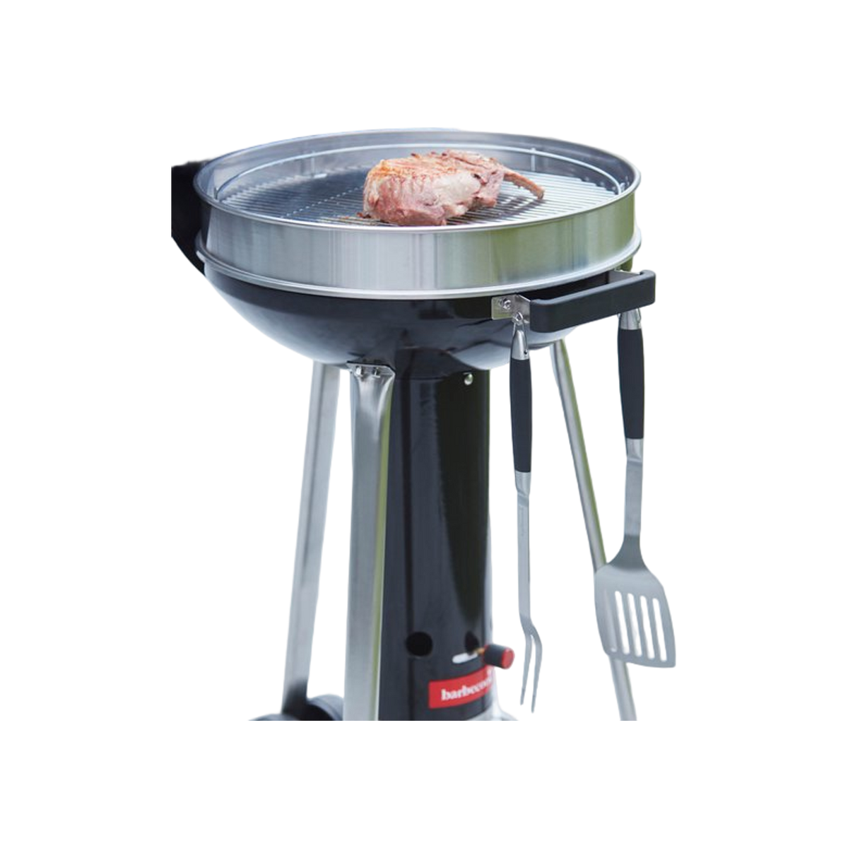 Barbecook Black Pepper set van spatel, vork en tang rvs zwart 43cm