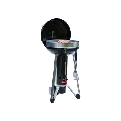 Barbecook Black Pepper set van spatel, vork en tang rvs zwart 43cm