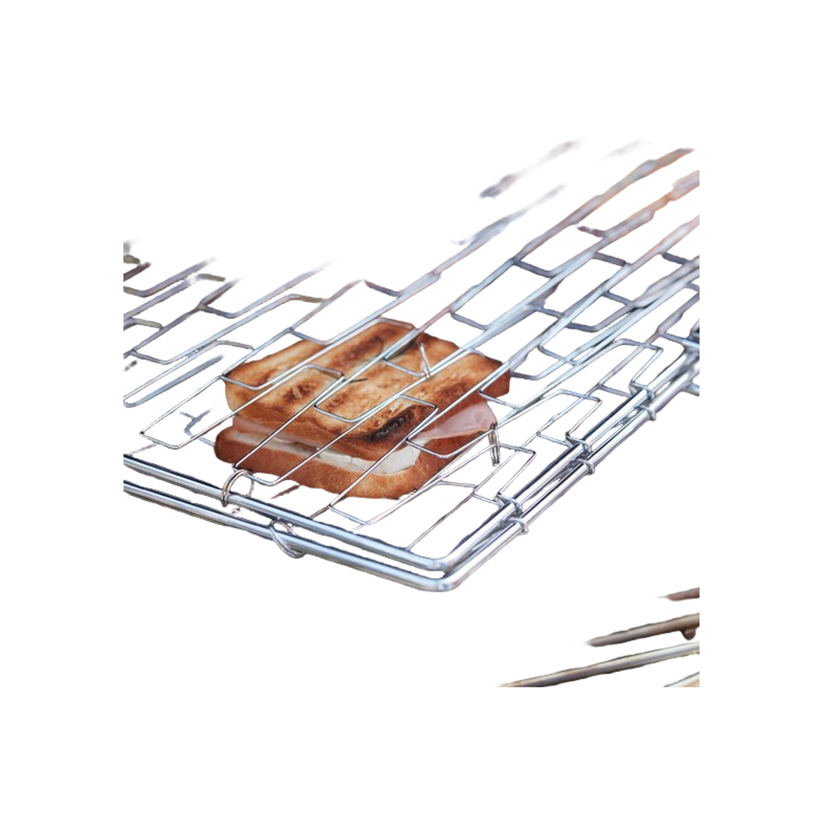 Barbecook elastische grill uit chroom en hout 40x28cm
