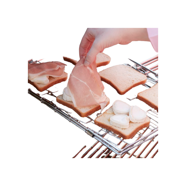 Barbecook elastische grill uit chroom en hout 40x28cm