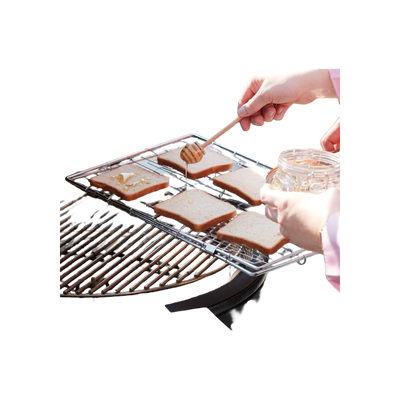 Barbecook elastische grill uit chroom en hout 40x28cm
