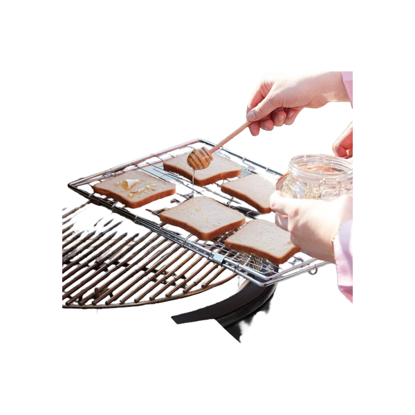 Barbecook elastische grill uit chroom en hout 40x28cm
