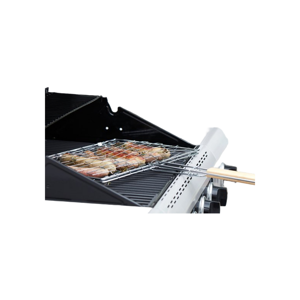 Barbecook elastische grill uit chroom en hout 40x28cm