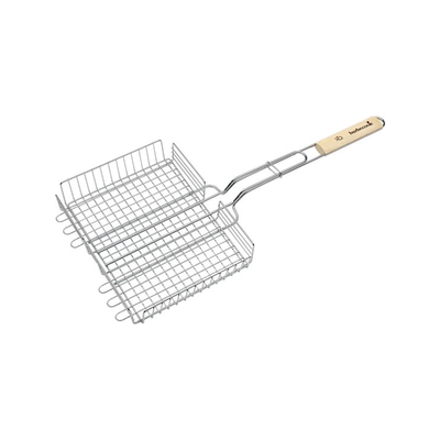 Barbecook Doppelrost aus Chrom und Holz 31,5x25x5cm