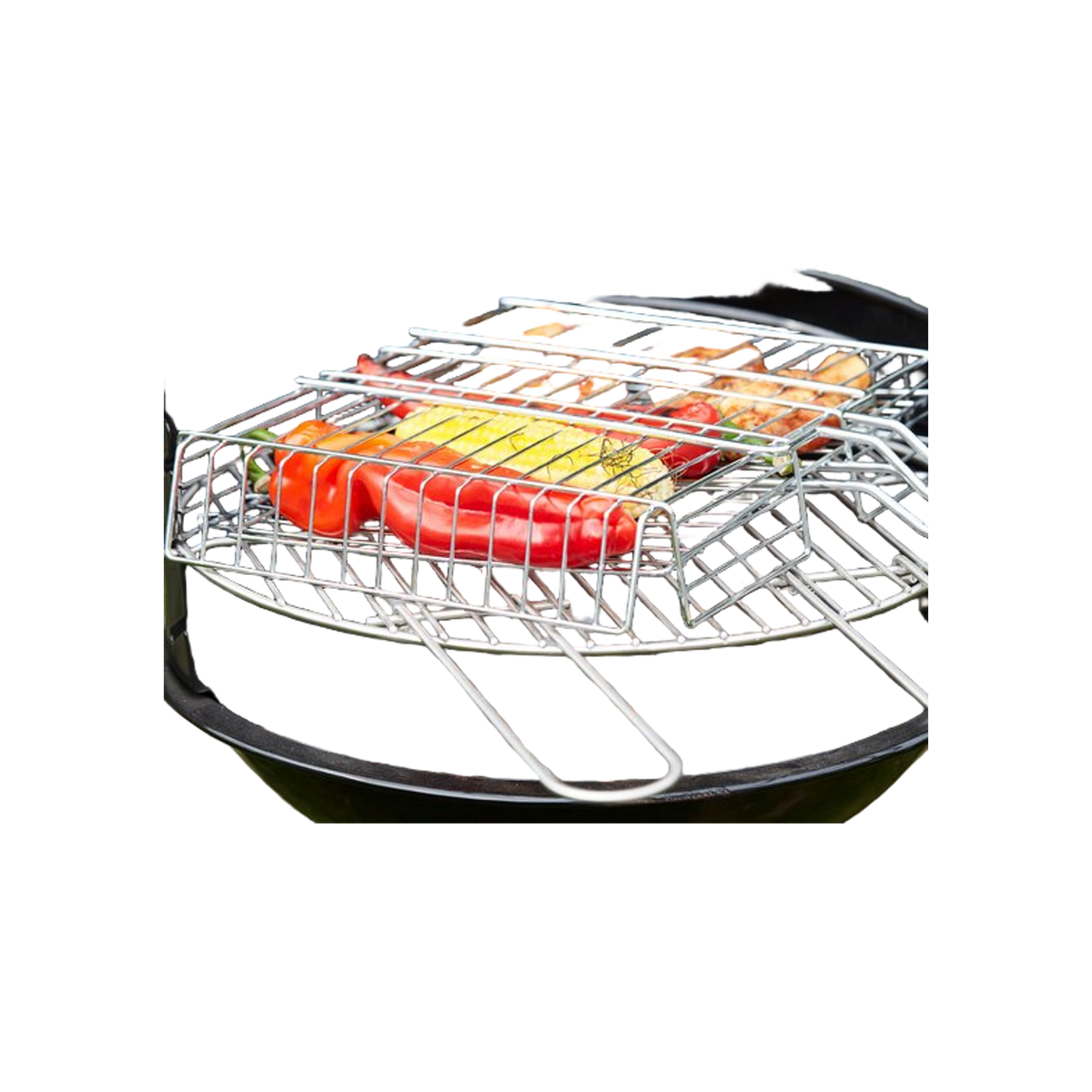 Barbecook Doppelrost aus Chrom und Holz 31,5x25x5cm