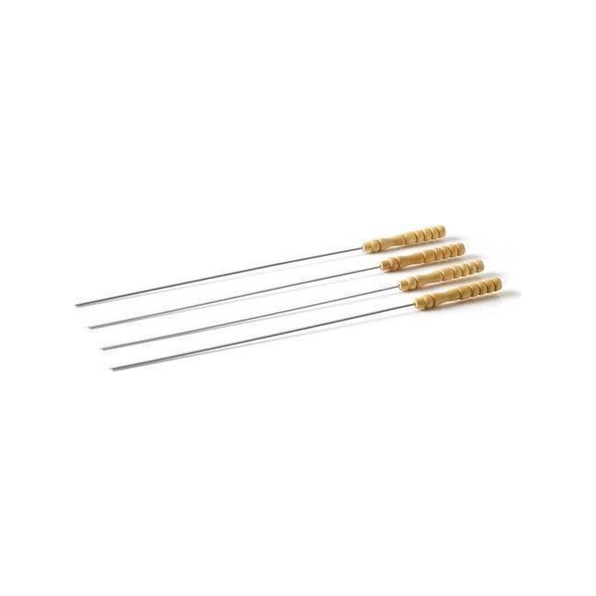 Barbecook set van 4 spiezen uit chroom en hout 43cm