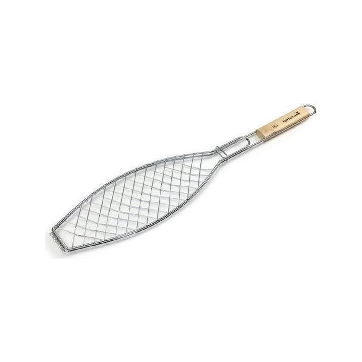Barbecook visgrill uit chroom en hout 66x14cm