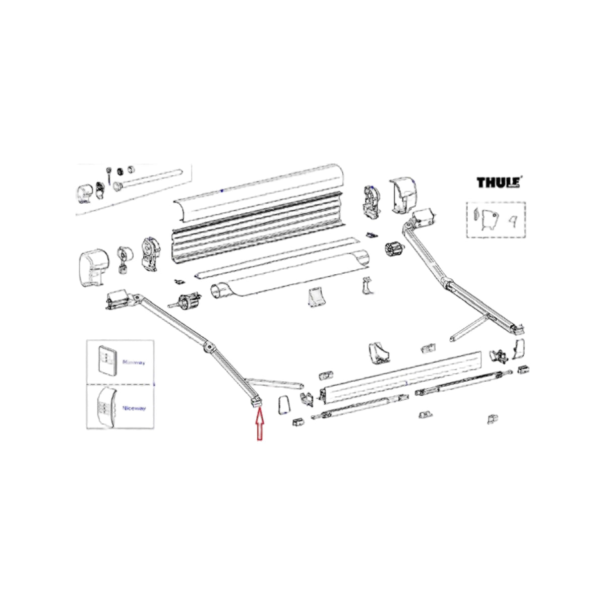 Thule Lh+Rh Stop Spring Arm 8000/9200