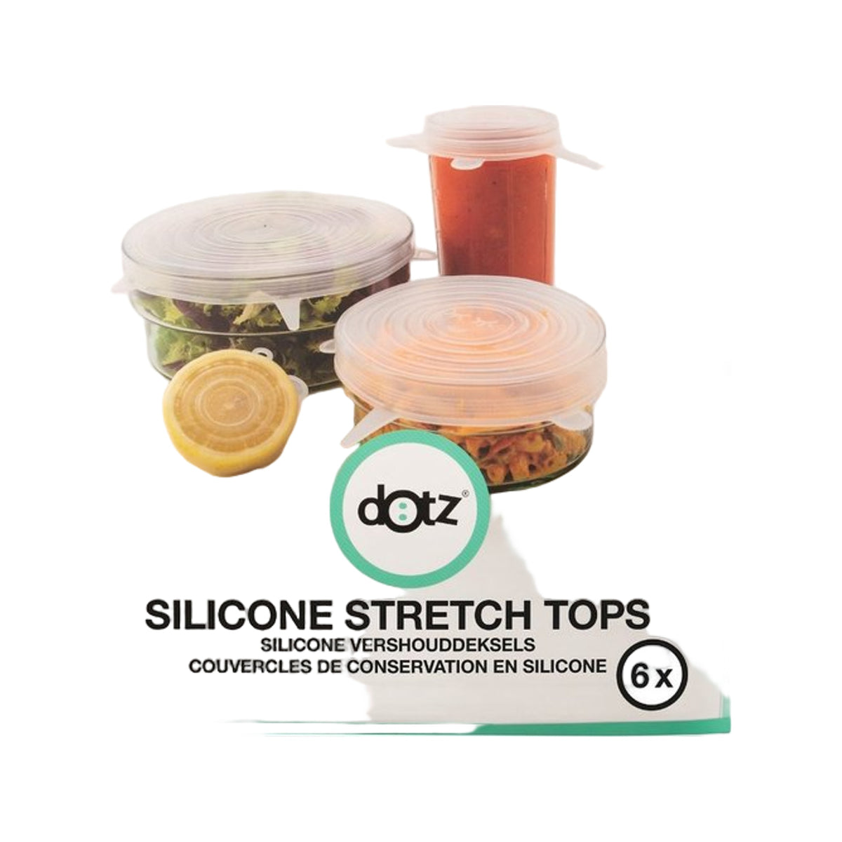 Dotz Set Van 6 Silicone Vershouddeksels Transparant