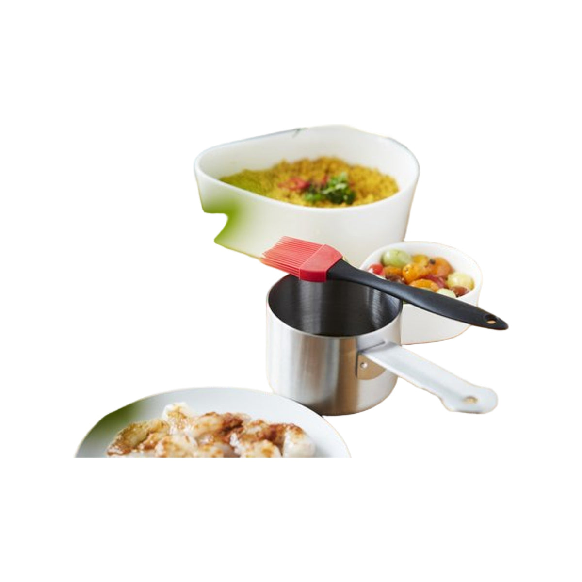 Barbecook sauspan uit rvs met borstel