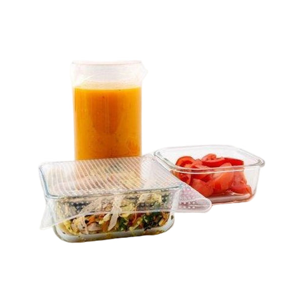 Dotz Set Van 4 Vierkante Silicone Vershouddeksels 9.5, 14, 19 En 25Cm