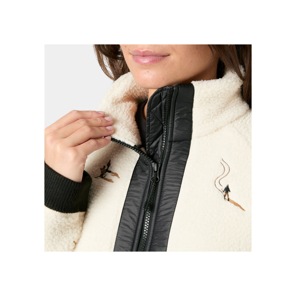Helly Hansen W Bliss Hybrid Jacket — Cream Skiers Embroidery