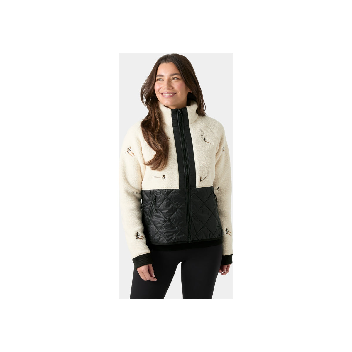 Helly Hansen W Bliss Hybrid Jacket — Cream Skiers Embroidery