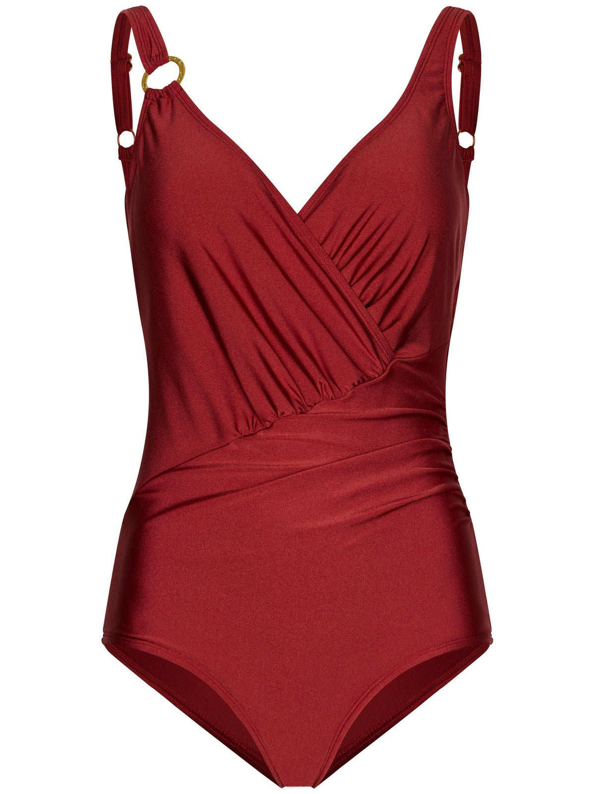 Pastunette V-neck swimsuit — Dark Red