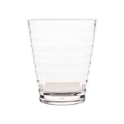 Transparant gestreept waterglas met dikke bodem, geschikt voor water, sap en frisdrank