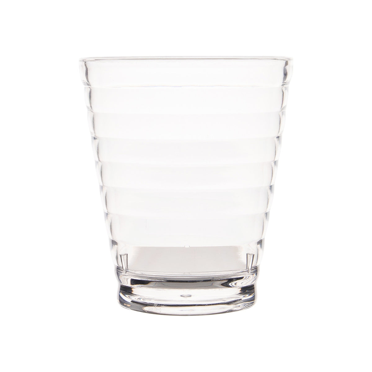 Transparant gestreept waterglas met dikke bodem, geschikt voor water, sap en frisdrank