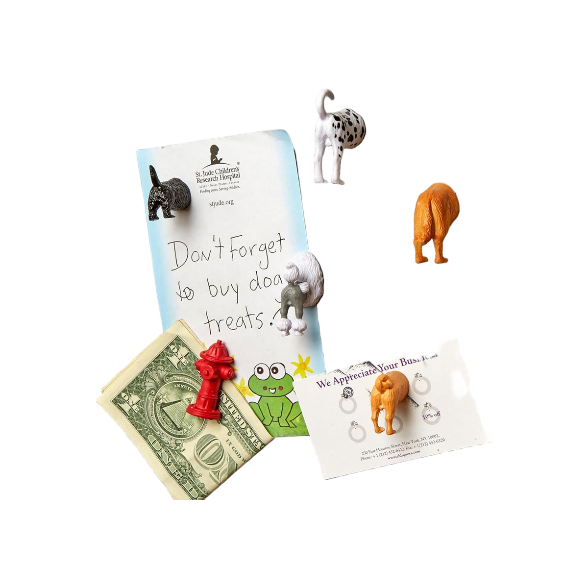 Kikkerland Dog Butt Magnets 6 Per Set