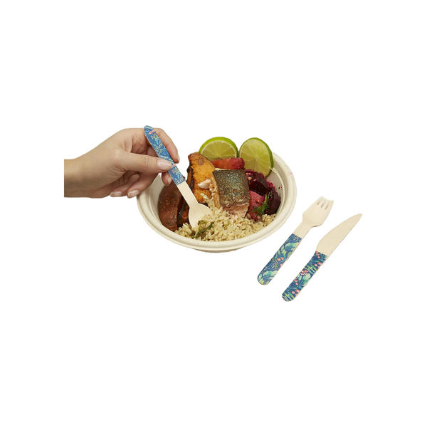 Kikkerland Wood Cutlery Floral