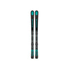 Zwarte en turquoise ski's met bindingen, zijaanzicht van alpineskiset voor wintersport