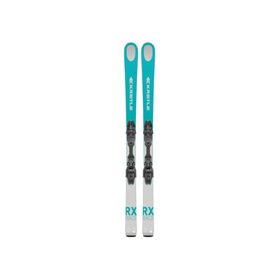 Rossignol ski's met bindingen - turquoise all-mountain ski's met zwarte veiligheidsbindingen voor dames