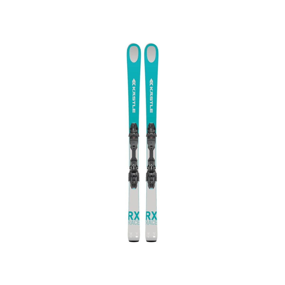 Rossignol ski's met bindingen - turquoise all-mountain ski's met zwarte veiligheidsbindingen voor dames