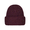 Bordeauxrode gebreide muts met omgeslagen rand, warme winterbeanie