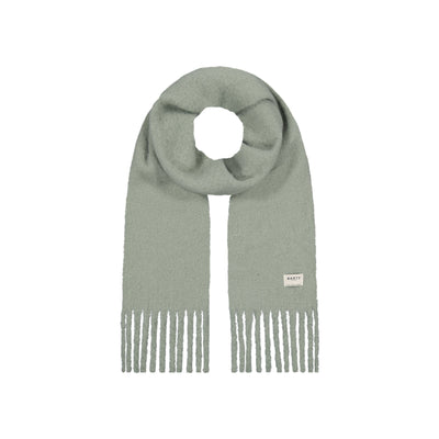 Mintgroene sjaal met franjes en label